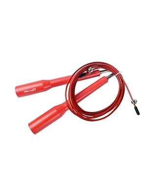 Skipping rope with red plastic handles